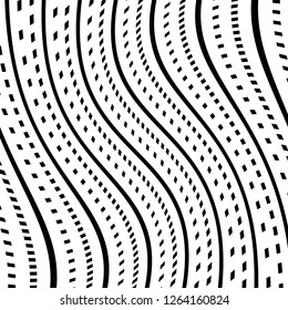 Abstract Vector Background of Waves, Line Stripes Irregular Wave Background, Abstract Minimal Design, Stylized Flowing Water 3d Illusion, Graphic Line Art