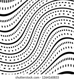 Abstract Vector Background of Waves, Line Stripes Irregular Wave Background, Abstract Minimal Design, Stylized Flowing Water 3d Illusion, Graphic Line Art