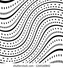 Abstract Vector Background of Waves, Line Stripes Irregular Wave Background, Abstract Minimal Design, Stylized Flowing Water 3d Illusion, Graphic Line Art