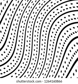 Abstract Vector Background of Waves, Line Stripes Irregular Wave Background, Abstract Minimal Design, Stylized Flowing Water 3d Illusion, Graphic Line Art