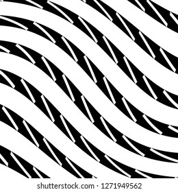 Abstract Vector Background of Waves, Line Stripes Irregular Wave Background, Abstract Minimal Design, Stylized Flowing Water 3d Illusion, Graphic Line Art