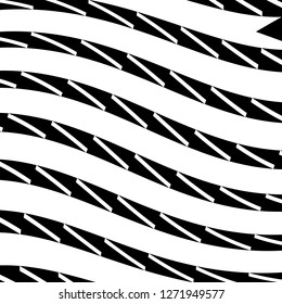 Abstract Vector Background of Waves, Line Stripes Irregular Wave Background, Abstract Minimal Design, Stylized Flowing Water 3d Illusion, Graphic Line Art