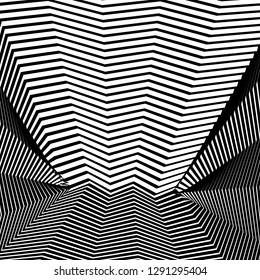 Abstract Vector Background of Waves, Line Stripes Irregular Wave Background, Abstract Minimal Design, Stylized Flowing Water 3d Illusion, Graphic Line Art