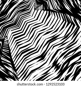 Abstract Vector Background of Waves, Line Stripes Irregular Wave Background, Abstract Minimal Design, Stylized Flowing Water 3d Illusion, Graphic Line Art