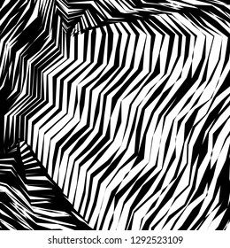 Abstract Vector Background of Waves, Line Stripes Irregular Wave Background, Abstract Minimal Design, Stylized Flowing Water 3d Illusion, Graphic Line Art