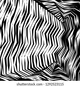 Abstract Vector Background of Waves, Line Stripes Irregular Wave Background, Abstract Minimal Design, Stylized Flowing Water 3d Illusion, Graphic Line Art