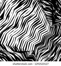 Vetor abstrato Fundo de ondas, Listras de linha Fundo de ondas irregulares, Design mínimo abstrato, água fluente estilizada Ilusão 3d, Arte de linha gráfica