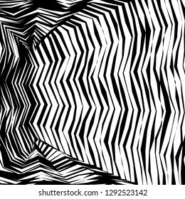 Abstract Vector Background of Waves, Line Stripes Irregular Wave Background, Abstract Minimal Design, Stylized Flowing Water 3d Illusion, Graphic Line Art