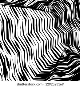 Abstract Vector Background of Waves, Line Stripes Irregular Wave Background, Abstract Minimal Design, Stylized Flowing Water 3d Illusion, Graphic Line Art