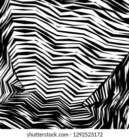 Abstract Vector Background of Waves, Line Stripes Irregular Wave Background, Abstract Minimal Design, Stylized Flowing Water 3d Illusion, Graphic Line Art
