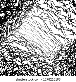 Abstract Vector Background of Waves, Line Stripes Irregular Wave Background, Abstract Minimal Design, Stylized Flowing Water 3d Illusion, Graphic Line Art