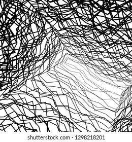 Abstract Vector Background of Waves, Line Stripes Irregular Wave Background, Abstract Minimal Design, Stylized Flowing Water 3d Illusion, Graphic Line Art