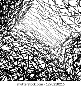 Abstract Vector Background of Waves, Line Stripes Irregular Wave Background, Abstract Minimal Design, Stylized Flowing Water 3d Illusion, Graphic Line Art