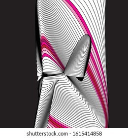 Abstract vector background with waves and lines on dark background
