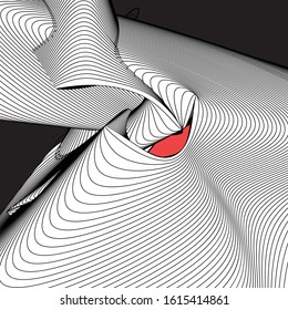 Abstract vector background with waves and lines on dark background