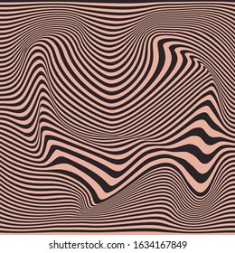 Abstract Vector Background of Waves Optical Illusion