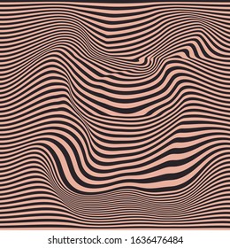 Abstract Vector Background of Waves Optical Illusion