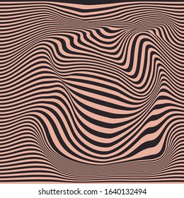 Abstract Vector Background of Waves Optical Illusion