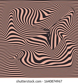 Abstract Vector Background of Waves Optical Illusion