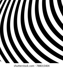 Abstract Vector Background of Waves,  Optical Illusion, Black and White Line Art, Wave Icon, Optical Art Background, Wave Design, Abstract Lines, Modern Striped Background, Zebra Stripes