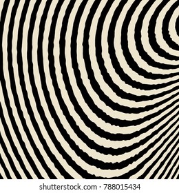 Abstract Vector Background of Waves,  Optical Illusion, Black and White Line Art, Wave Icon, Optical Art Background, Wave Design, Abstract Lines, Modern Striped Background