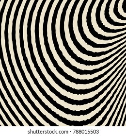 Abstract Vector Background of Waves,  Optical Illusion, Black and White Line Art, Wave Icon, Optical Art Background, Wave Design, Abstract Lines, Modern Striped Background