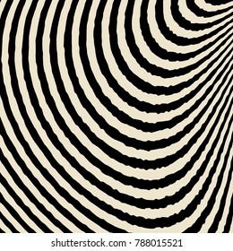 Abstract Vector Background of Waves,  Optical Illusion, Black and White Line Art, Wave Icon, Optical Art Background, Wave Design, Abstract Lines, Modern Striped Background