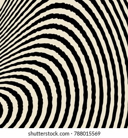 Abstract Vector Background of Waves,  Optical Illusion, Black and White Line Art, Wave Icon, Optical Art Background, Wave Design, Abstract Lines, Modern Striped Background