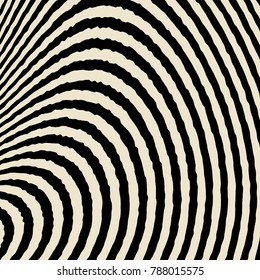 Abstract Vector Background of Waves,  Optical Illusion, Black and White Line Art, Wave Icon, Optical Art Background, Wave Design, Abstract Lines, Modern Striped Background