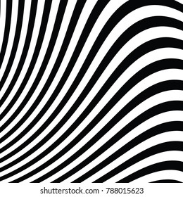 Antecedentes de vectores abstractos de ondas, ilusión óptica, arte de línea blanca y negra, icono de onda, fondo de arte óptico, diseño de ondas, líneas abstractas, fondo de rayas modernas