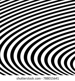 Abstract Vector Background of Waves,  Optical Illusion, Black and White Line Art, Wave Icon, Optical Art Background, Wave Design, Abstract Lines, Modern Striped Background, Zebra Stripes