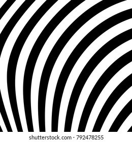Abstract Vector Background of Waves,  Optical Illusion, Black and White Line Art, Wave Icon, Optical Art Background, Wave Design, Abstract Lines, Modern Striped Background, Zebra Stripes