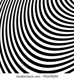Abstract Vector Background of Waves,  Optical Illusion, Black and White Line Art, Wave Icon, Optical Art Background, Wave Design, Abstract Lines, Modern Striped Background, Zebra Stripes