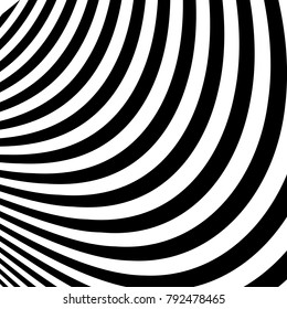 Abstract Vector Background of Waves,  Optical Illusion, Black and White Line Art, Wave Icon, Optical Art Background, Wave Design, Abstract Lines, Modern Striped Background, Zebra Stripes