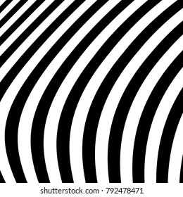Abstract Vector Background of Waves,  Optical Illusion, Black and White Line Art, Wave Icon, Optical Art Background, Wave Design, Abstract Lines, Modern Striped Background, Zebra Stripes