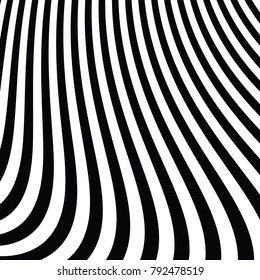 Abstract Vector Background of Waves,  Optical Illusion, Black and White Line Art, Wave Icon, Optical Art Background, Wave Design, Abstract Lines, Modern Striped Background