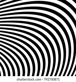 Abstract Vector Background of Waves,  Optical Illusion, Black and White Line Art, Wave Icon, Optical Art Background, Wave Design, Abstract Lines, Modern Striped Background, Zebra Stripes
