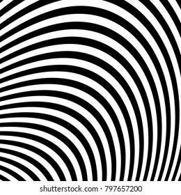 Abstract Vector Background of Waves,  Optical Illusion, Black and White Line Art, Wave Icon, Optical Art Background, Wave Design, Abstract Lines, Modern Striped Background, Zebra Stripes