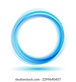 Abstract vector background wavy blue circle. Circle lines. Blue circles. Abstract circles waves. Blue Circle frame tranparent isolated on white background with empty space.