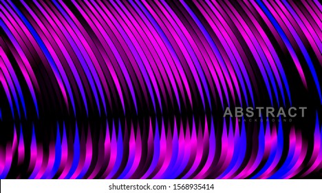 abstract vector background. wavy line patterns with blue and pink gradients. illustration of a dark glowing vector design