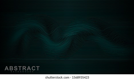 abstract vector background. wavy line pattern. illustration of a dark glowing vector design