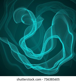 Abstract vector background with wavy lines
