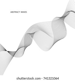 Abstract vector background with wavy lines  graphic elements to place text