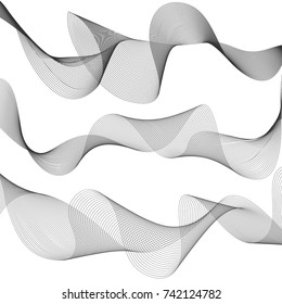 Abstract vector background with wavy lines graphic elements to place text
