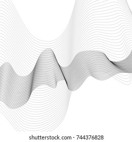 Abstract vector background with wavy lines graphic elements to place text