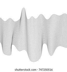 Abstract vector background with wavy lines graphic elements to place text