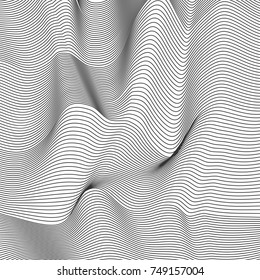   Abstract vector background with wavy lines for text