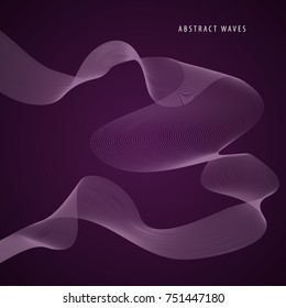 Abstract vector background with wavy lines graphic elements to place text