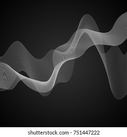 Abstract vector background with wavy lines graphic elements to place text