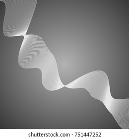 Abstract vector background with wavy lines graphic elements to place text